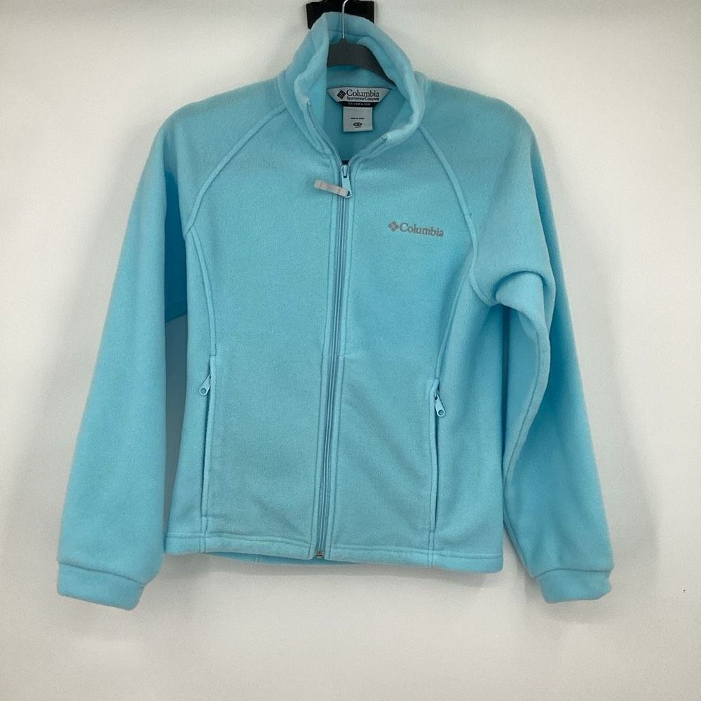 Girls Columbia Full Zip Fleece Jacket light blue large (14-16) - Picture 1 of 4